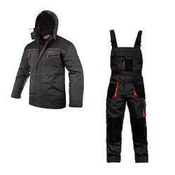 Робочий утеплений комплект,комбінезон та куртка с капюшоном,куртка-жилетка зимняя с резинкой,утеплена форма Classic Winox