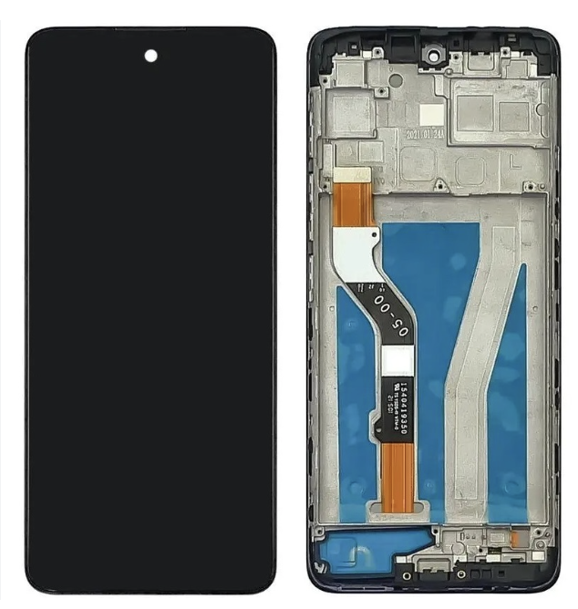 Дисплей (екран) для Motorola XT2135 Moto G60 чорний, оригінал PRC, з рамкою