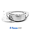 Меблевий LED світильник Feron LN7 хром 3W 220V 150Lm 4000К (врізний світлодіодний) Ø70*20мм, фото 4