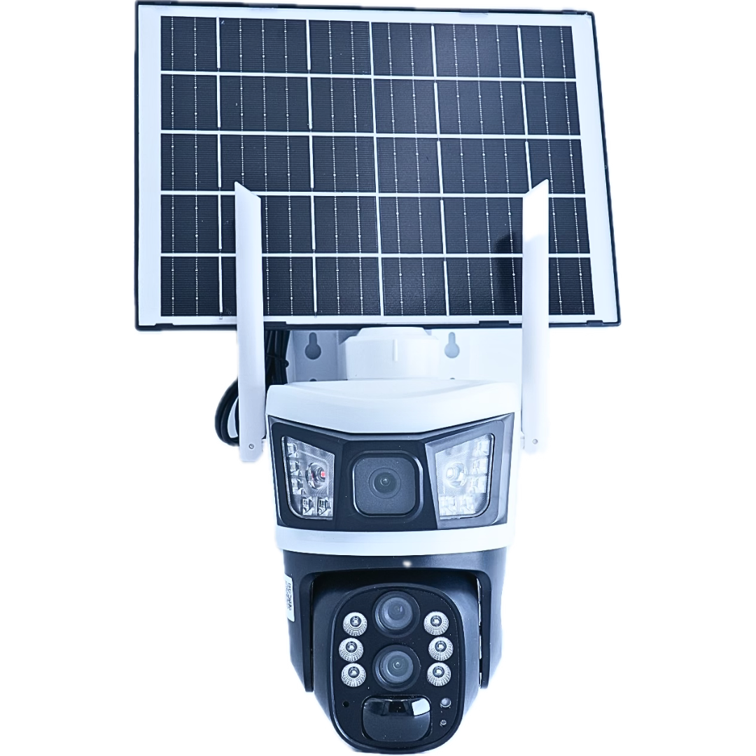Автономна зовнішня 4G камера відеоспостереження 6Мп FullHD P10 на сонячній панелі та акумуляторі нічне баченням датчик руху, фото 1