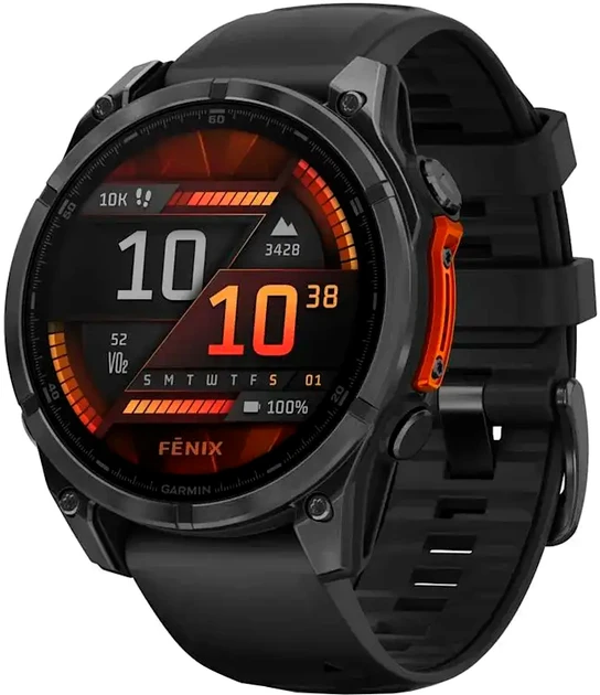 Garmin Fenix 8 47mm AMOLED Slate Gray with Black Silicone Band (010-02904-00/09) Розумний годинник, фото 1