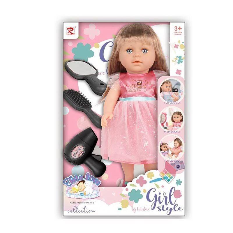 Лялька 6652 (24) висота - 35 см, музичний чип, п’є, ходить на горщик, фен, пляшечка, гребінець, щіточка для розчісування,