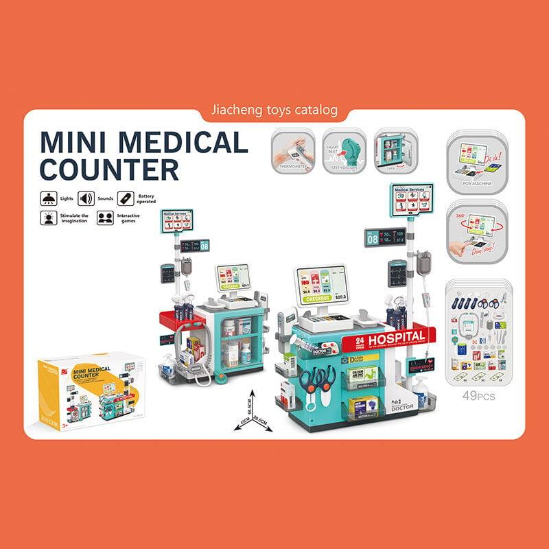 Набір лікаря 660-95 (18) 49 елементів, стетоскоп, термометр, каса, звук, підсвічування, на батарейках, інструменти для огляду,