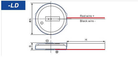 Батарейка CR2450 літієва 3V 1шт. із проводами EEMB CR2450-LD-A20971, фото 2