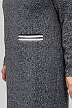 Сукня жіноча трикотажна Лана великого розміру 50-60 з кишенями осінньо-зимова ошатна повсякденна сіра, фото 8