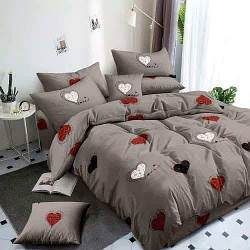 Евро розмір постільна білизна бязь «Знак Сердечка»
