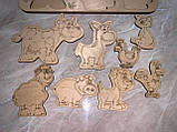 Дерев'яний пазл "Домашні тварини" 300х220 фанера, фото 2