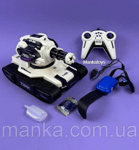 Танк на радіокеруванні 399 D-9 управління пультом і браслетом, акумулятор 3.7 V, стріляє орбізами, фото 1