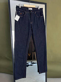 Джинси Brunello Cucinelli чоловічі темно-сині зі щільного деніму ВС0279