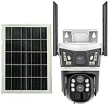 Автономна зовнішня 4G камера відеоспостереження 6Мп FullHD P10 на сонячній панелі та акумуляторі нічне баченням датчик руху, фото 10