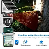 Автономна зовнішня 4G камера відеоспостереження 6Мп FullHD P10 на сонячній панелі та акумуляторі нічне баченням датчик руху, фото 8