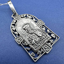 Срібна красива підвіска ладанка Микола Чудотворець із чорнінням 925 проби 4-4,5 г