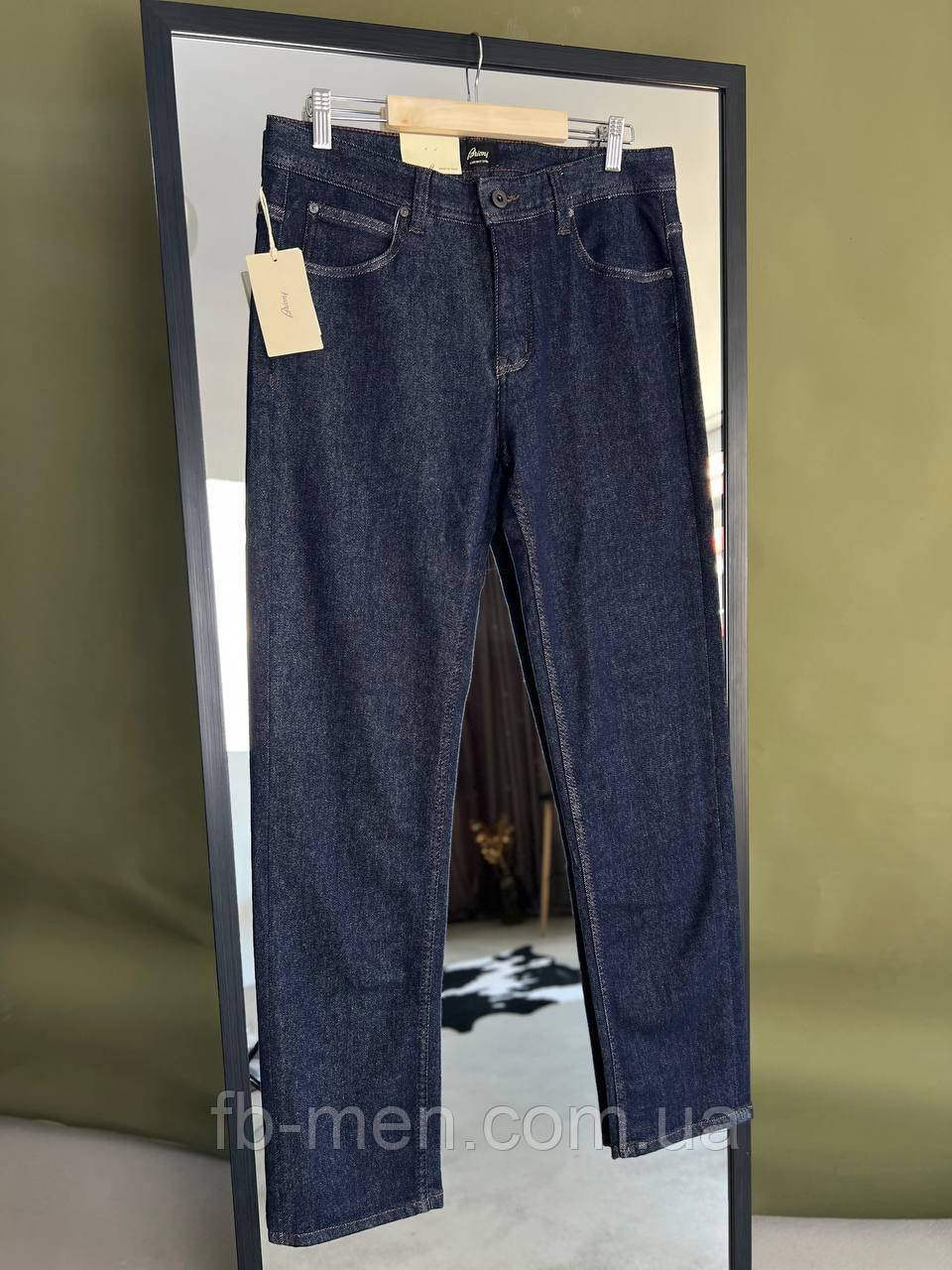 Джинси чоловічі Brioni темно-сині з преміального деніму ВL467, фото 1