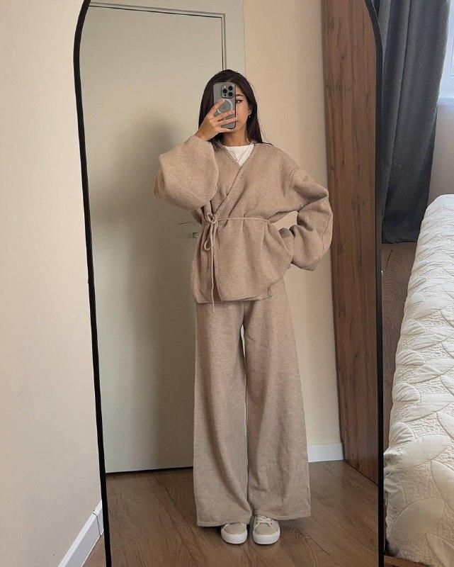 Жіночий прогулянковий костюм; Колір: беж , шоколад, чорний , молоко, сірий ; Розмір: 42-44, 46-48 ;, фото 1