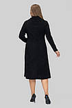 Сукня жіноча Венді трикотажна великих розмірів 50-60 з коміром-хомутом осінь-зима чорна, фото 3