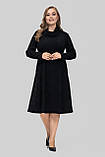 Сукня жіноча Венді трикотажна великих розмірів 50-60 з коміром-хомутом осінь-зима чорна, фото 2