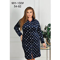 Жіночий велюровий халат "Подвійний начос" Зима Розміри: 54,56,58,60,62 (49279)