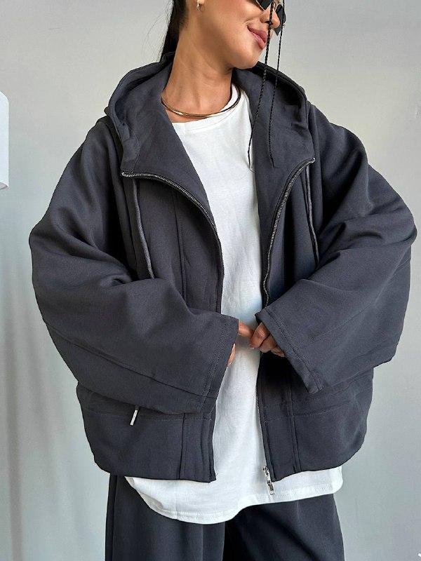 Жіночий прогулянковий костюм; Колір: вершкове масло, шоколад, графіт  ; Розмір: 42-44, 46-48 ;, фото 1