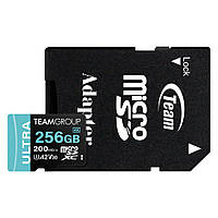 MicroSDXC 256GB UHS-I/U3 Class 10 Team Ultra R200/W150MB/s + SD-адаптер