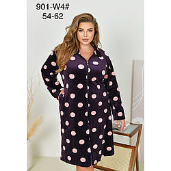 Жіночий велюровий халат з довгим рукавом "Подвійний начіс" Фабричний Китай Розміри: 54,56,58,60,62 (49395)