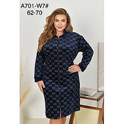 Зимовий жіночий велюровий халат Великі розміри "Подвійний начіс" Фабричний Китай Розміри: 62,64,66,68,70 (49394)