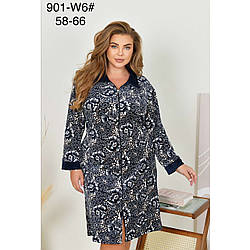 Жіночий велюровий халат на блискавці великі розміри "Подвійний начіс" Фабричний Китай Розміри: 58,60,62,64,66 (49400)