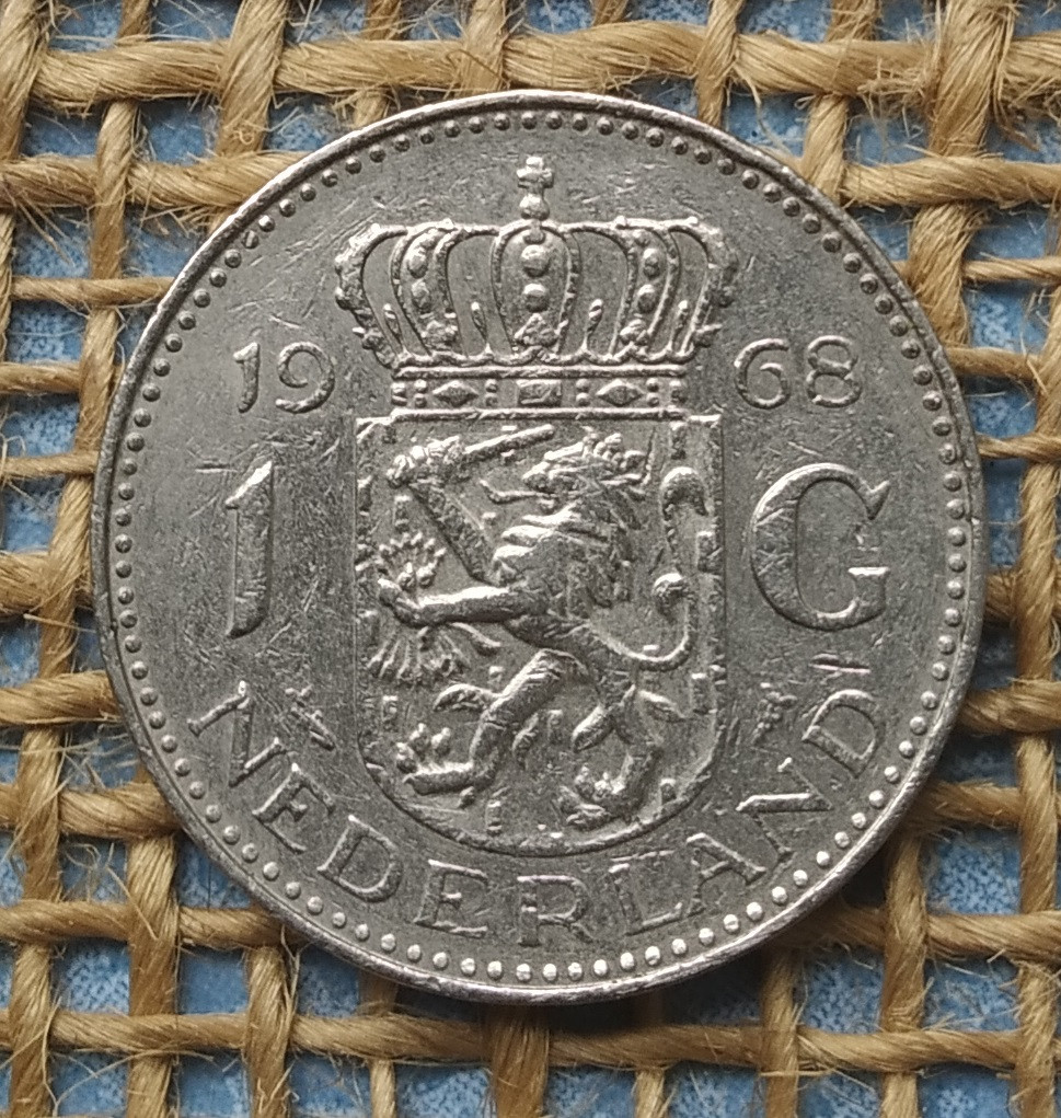 1 гульден 1968 року. Нiдерланди, фото 1
