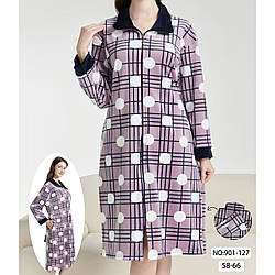 Велюровий халат на блискавці  "Подвійний начіс" Фабричний Китай Розміри: 58,60,62,64,66 (49401)