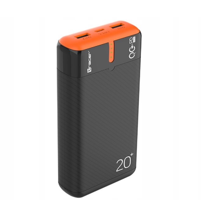 Power bank TRACER EnerGen для швидкої зарядки 20000mAh PD+QC3.0 black/orange (TRABAT47516)