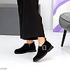 Дизайнерські чорні туфлі натуральна замша квадратний носик, фото 6