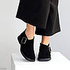 Дизайнерські чорні туфлі натуральна замша квадратний носик, фото 8