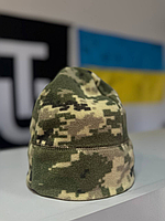 Шапка фліс без відвороту  Світлий піксель