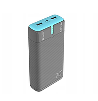 Зовнішній акумулятор TRACER EnerGen 20000mAh PD+QC3.0 gray/blue (TRABAT47517)