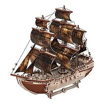 Дерев'яний 3D пазл Піратський корабель Безумний скарб дерев'яний конструктор 10111  156 деталей