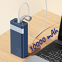 Powerbank remax rpp-320 chinen 30000 mah 22.5w, Мощный повербанк с ночной подсветкой, Универсальные мобильные батареи