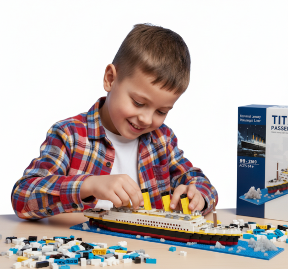 Конструктор "Титанік" 1860 деталей - 3D-модель легендарного лайнера (Мікро-блоки), фото 1
