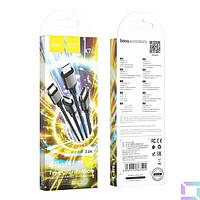 Кабель M+L+T 1.0 m HOCO X76 4 in 1 (6931474767424) червоно-синьо-чорний (коробка)