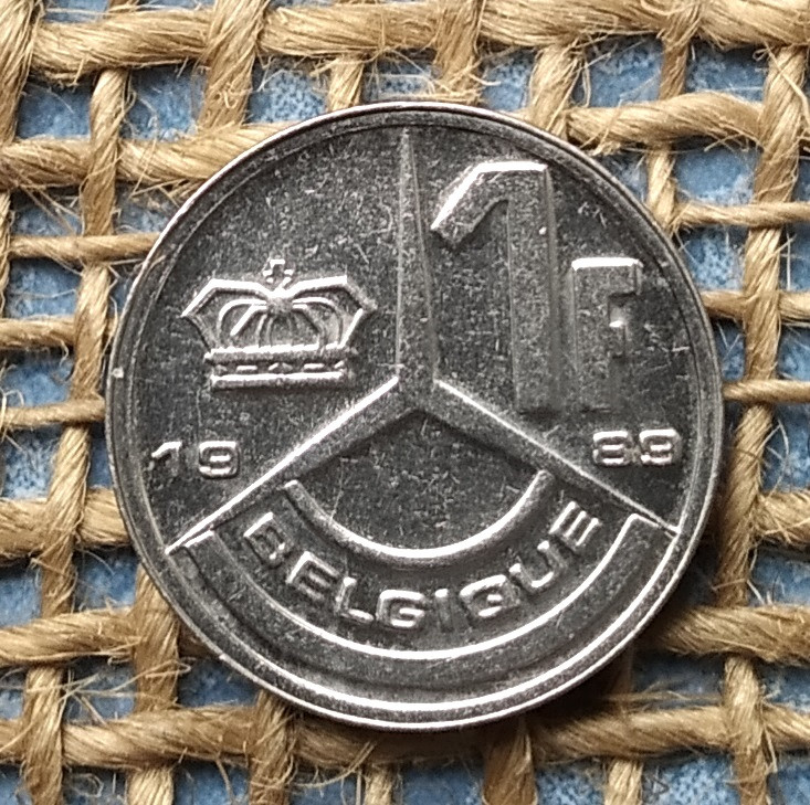1 франк 1989 року. Бельгiя, фото 1