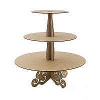 Заготівля для декорування "підставка для солодощів кругла" з МДФ, багатоярусна