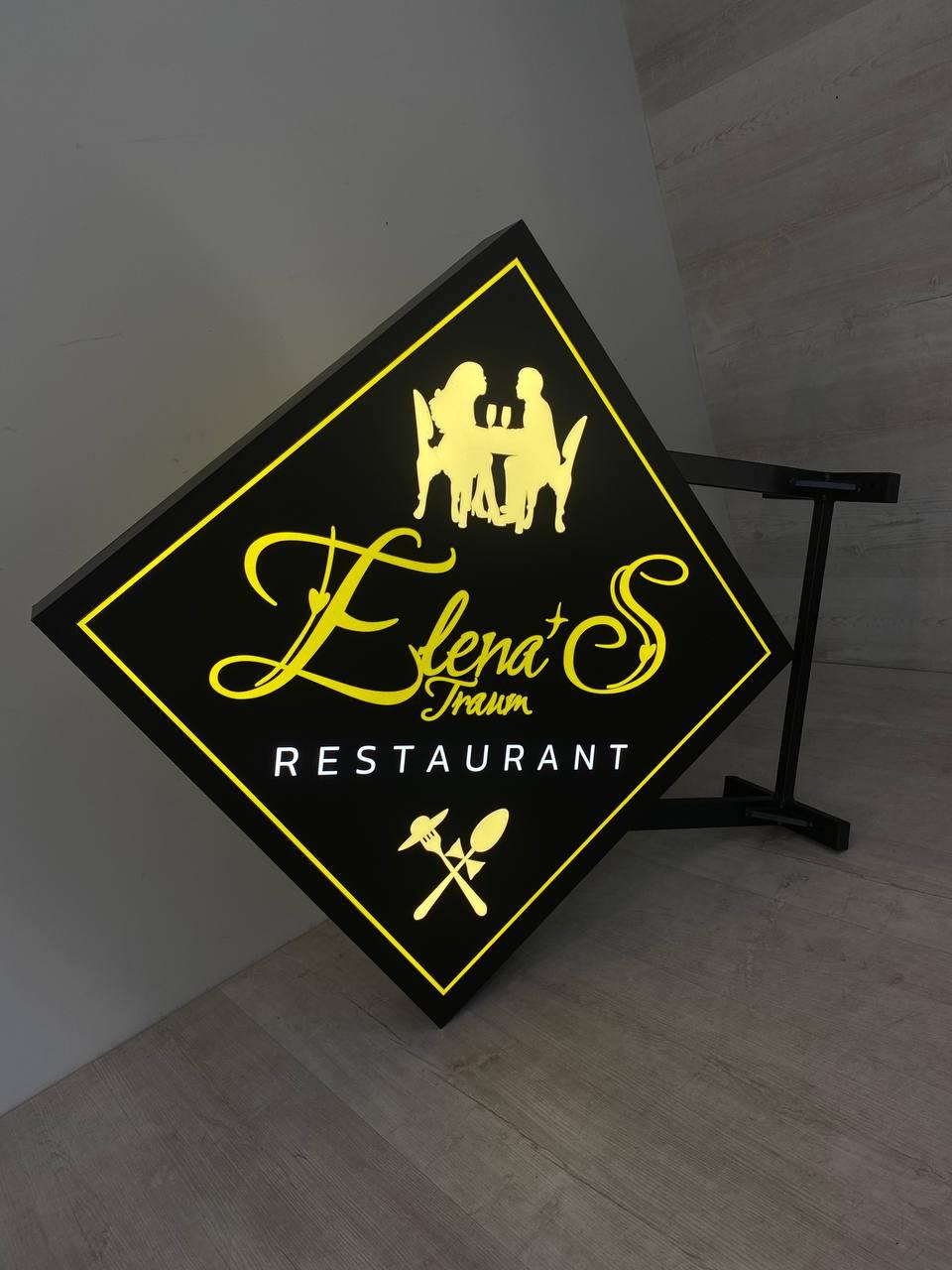 Вивіска торцевий лайтбокс стопер двосторонній квадратний з внутрішньою підсвіткою, фото 1