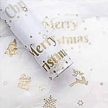 Папір тишею 50х66 см (10 листів) Merry Christmas ЗОЛОТО