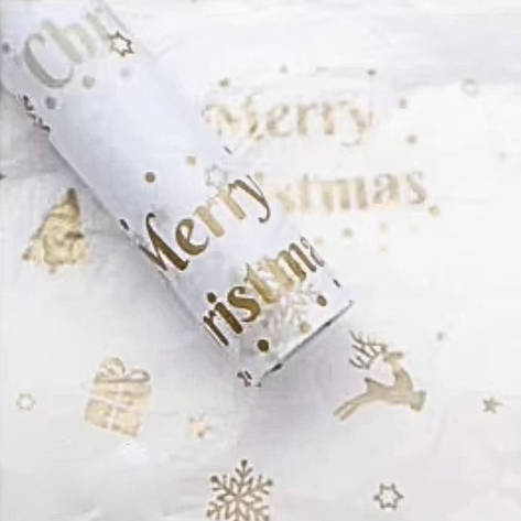 Папір тишею 50х66 см (10 листів) Merry Christmas ЗОЛОТО, фото 1