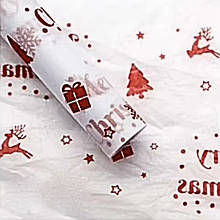 Папір тишею 50х66 см (10 листів) Merry Christmas червоний
