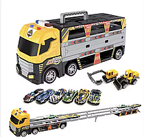 Трейлер-трек T909A “Будівельна спецтехніка” зі світлом, звуком і треком 135 см (8 машинок)