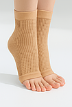 Шкарпетки компресійні для гомілковостопного суглоба бандаж для ніг шкарпетки без пальців 36-39 розмір бежеві, фото 2