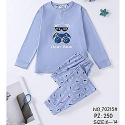 Дитяча байкова піжама для хлопчика "Фабричний Китай" Розміри: 6,8,10,12,14 років (49419)