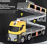 Трейлер-трек T909A “Будівельна спецтехніка” зі світлом, звуком і треком 135 см (8 машинок), фото 4