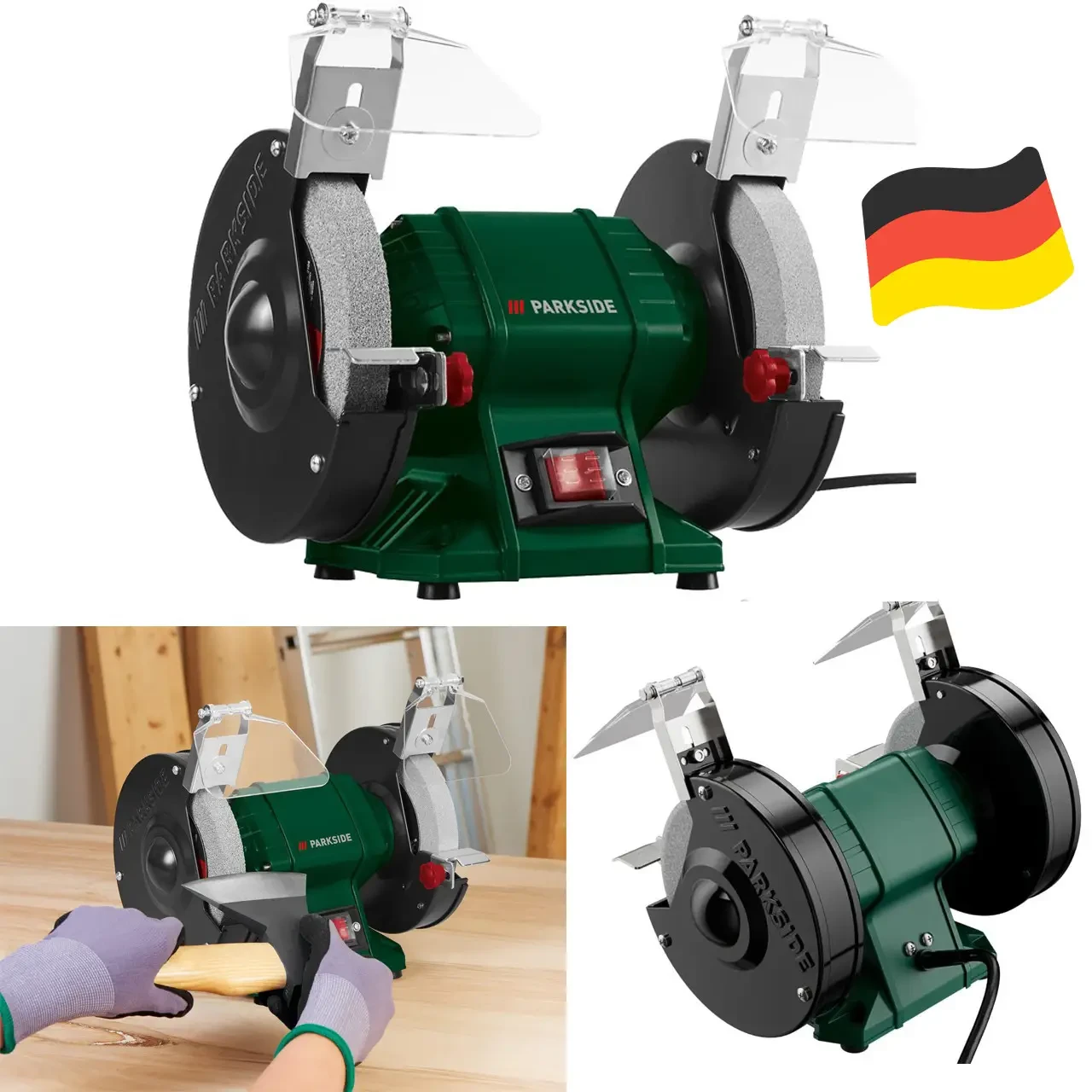 Заточний станок Parkside PDOS 200 C2 — 200 Вт, подвійний диск, 150 мм, фото 1