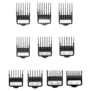 Набір насадок для машинок ST Magentic Clipper Guards 10шт чорні, CMG150/BK