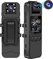 Міні камера Body Camera 1080p з диктофоном, поворотним об єктивом 180° та OLED-дисплеєм, підтримка MicroSD до 64ГБ